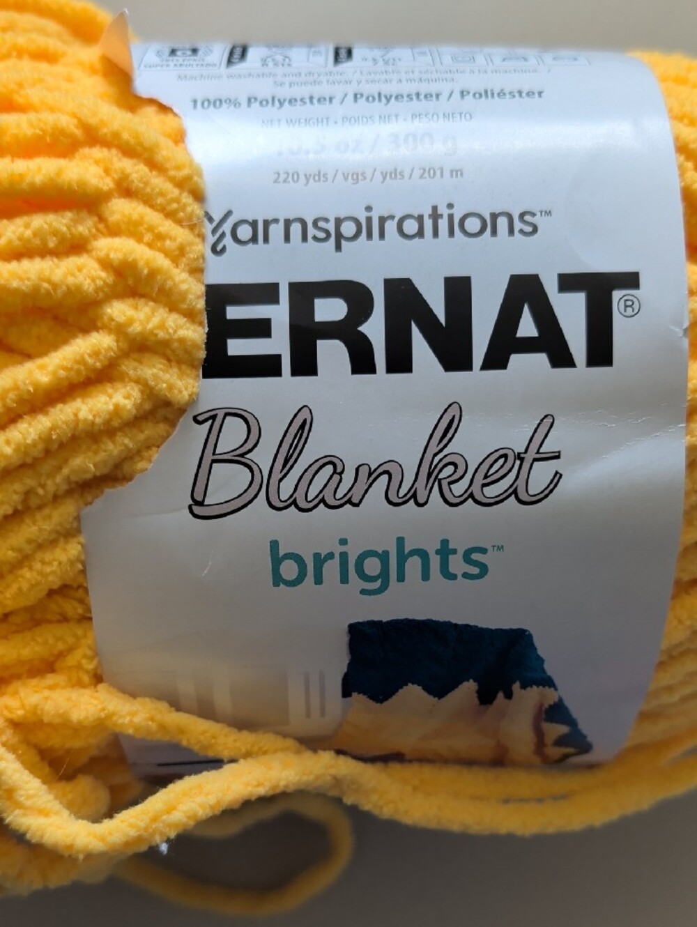 Bernat Blanket Brights Plush Chenille Yarn - Yellow - Picture 3 of 3